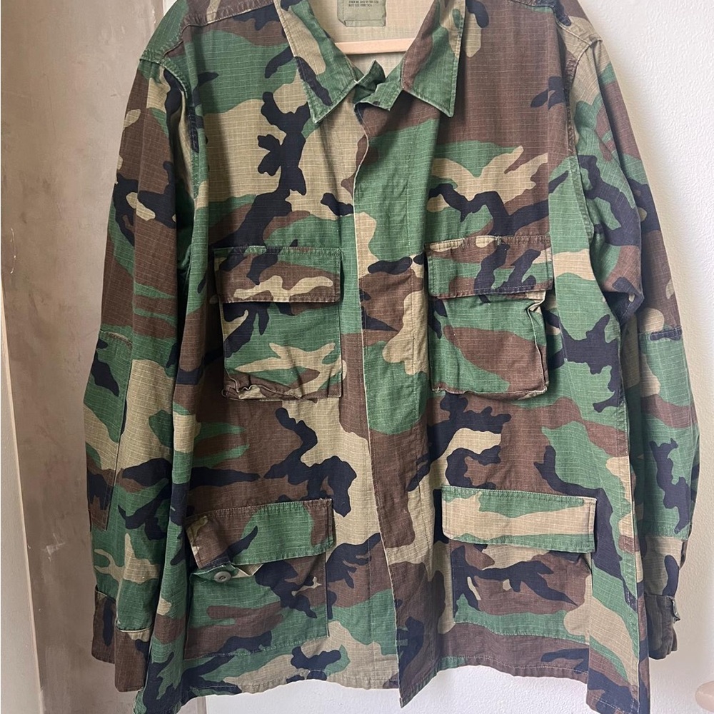 U.S. Army Woodland Camo Field Jacket - Green, Brown, Black
